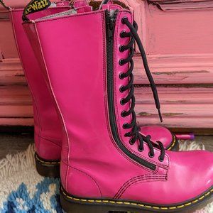 Doc Martens pink combat boots